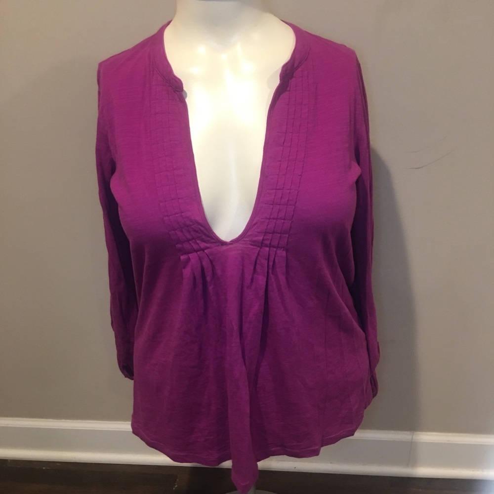 Ann Taylor Loft Pink Pullover Top Pink Size: Large